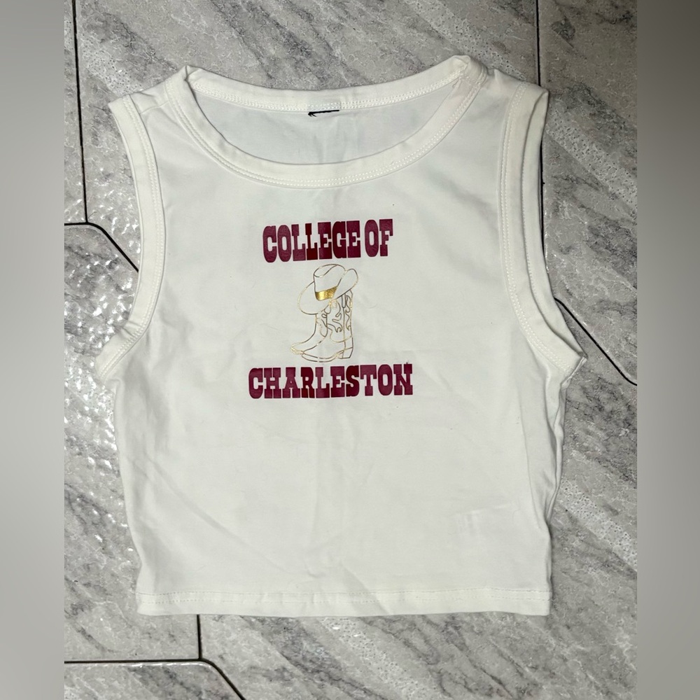 College of Charleston crop tank top size small